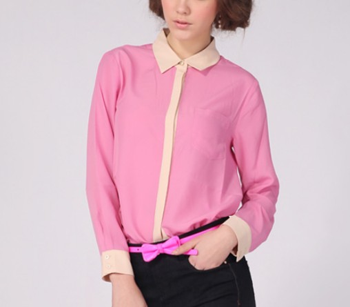 Pink color women blouses with yellow